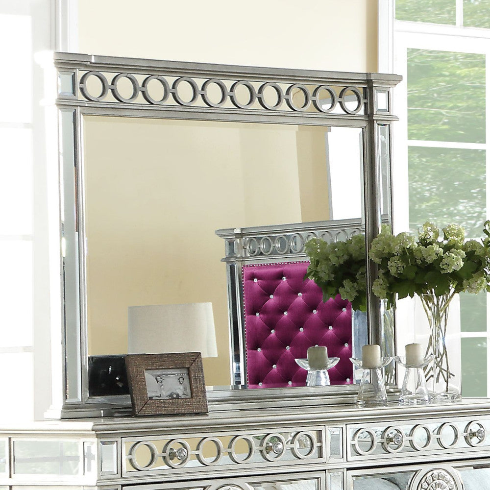 Varian Mirror in Mirrored & Sliver