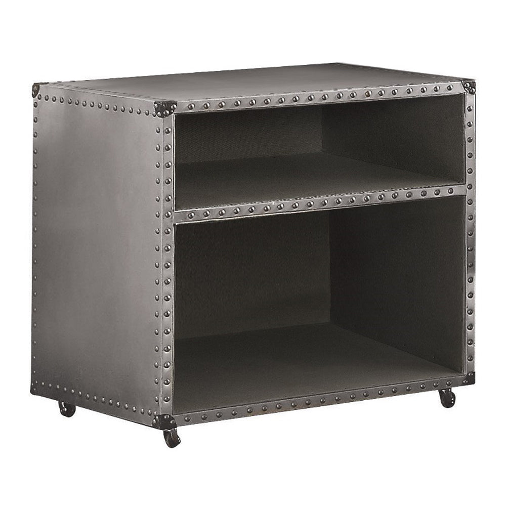Brancaster Nightstand with USB in Aluminum