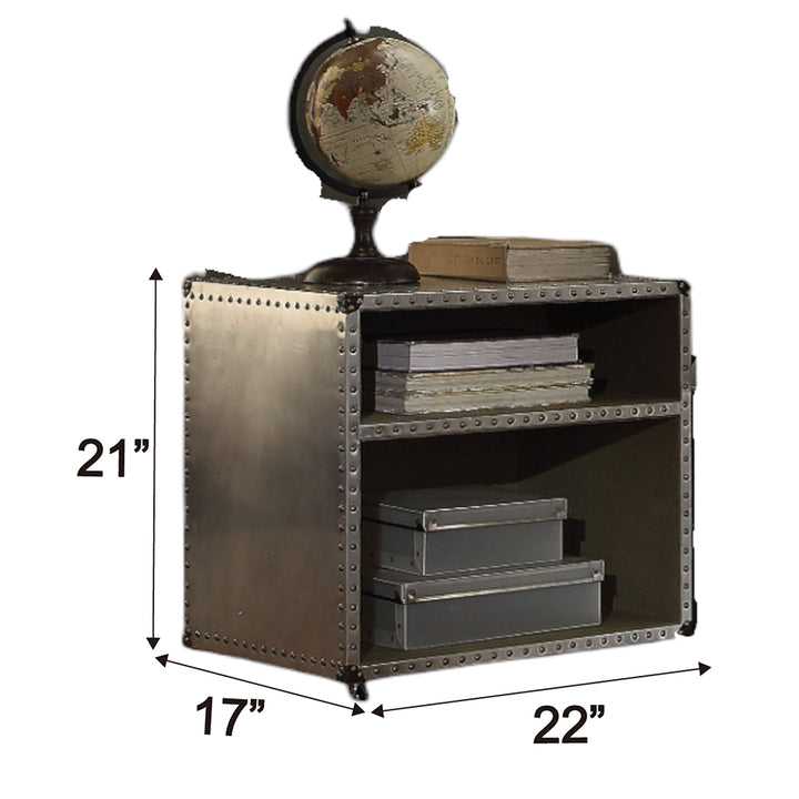 Brancaster Nightstand with USB in Aluminum - dimensions