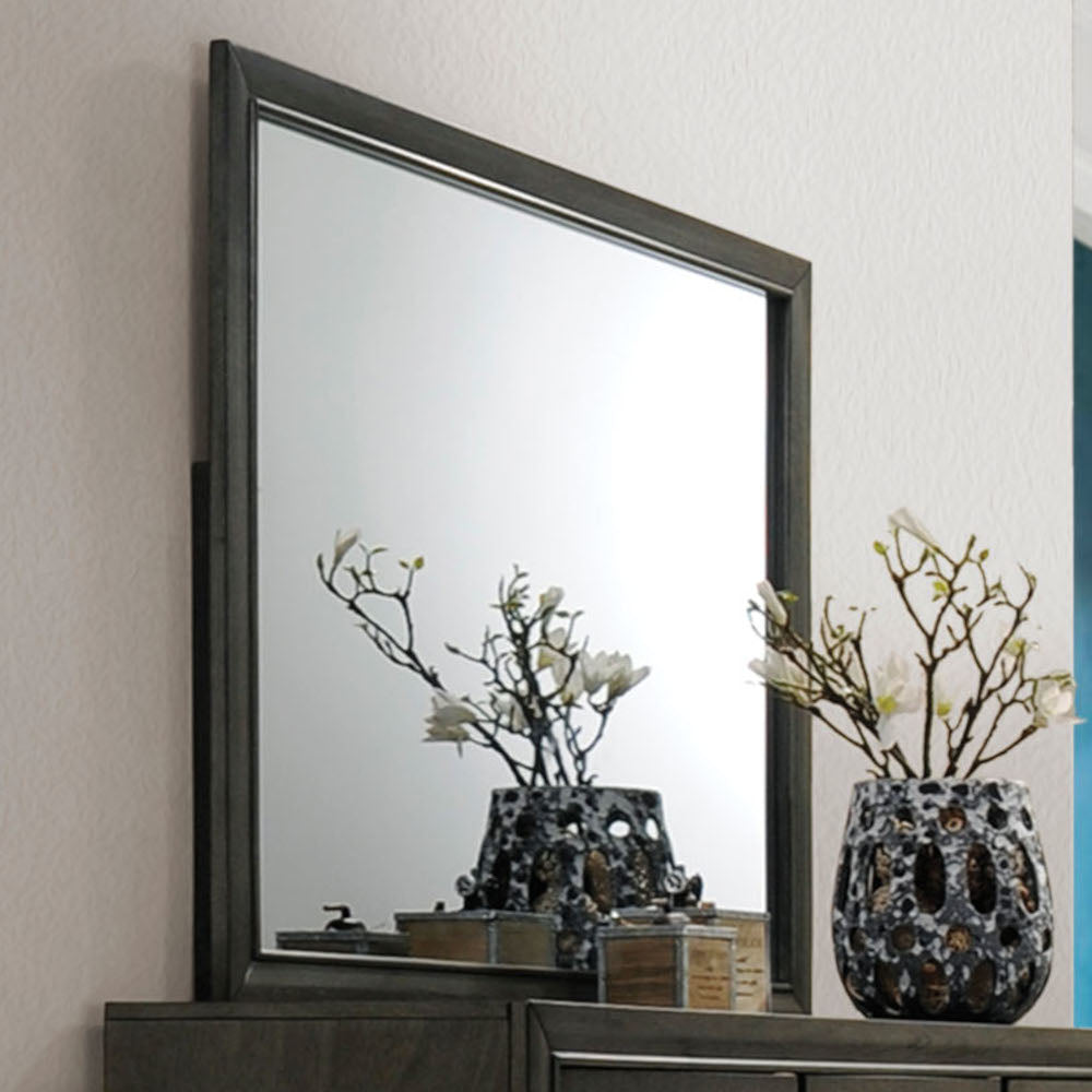 Carine II Mirror in Gray Finish