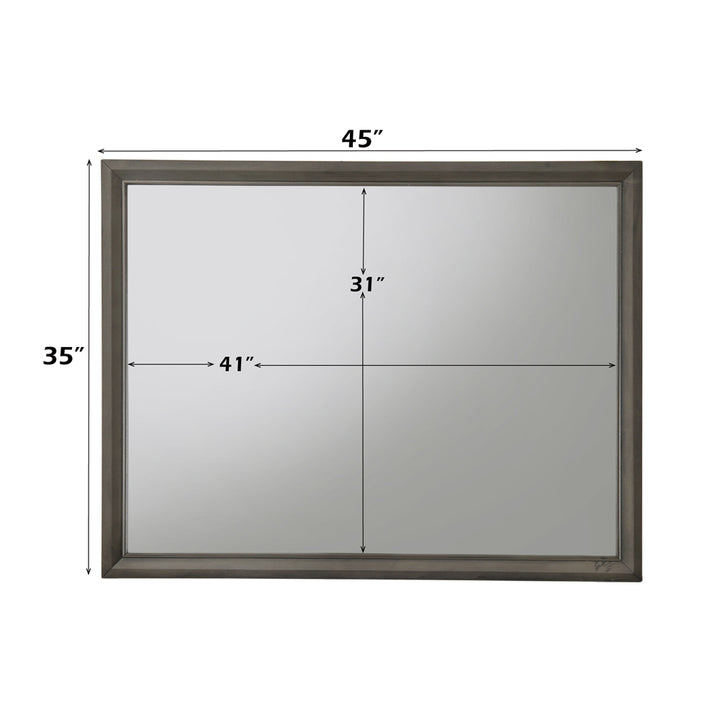 Carine II Mirror in Gray Finish - dimensions