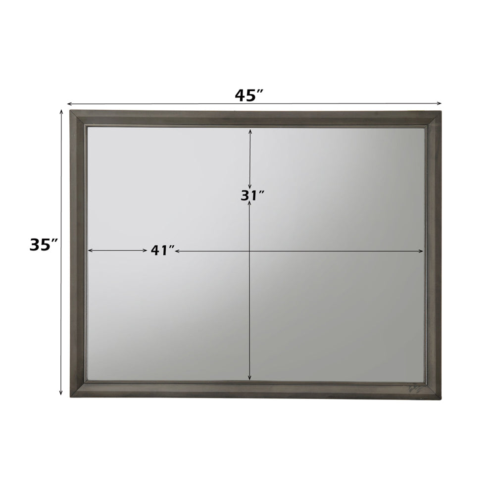 Carine II Mirror in Gray Finish - dimensions