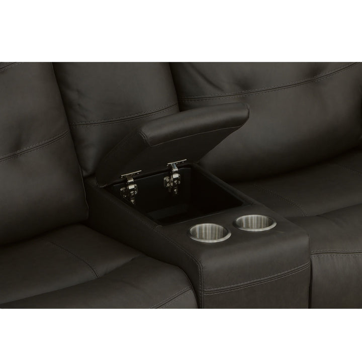 Iris Power Reclining Loveseat With Console &amp; Power Headrests Charcoal