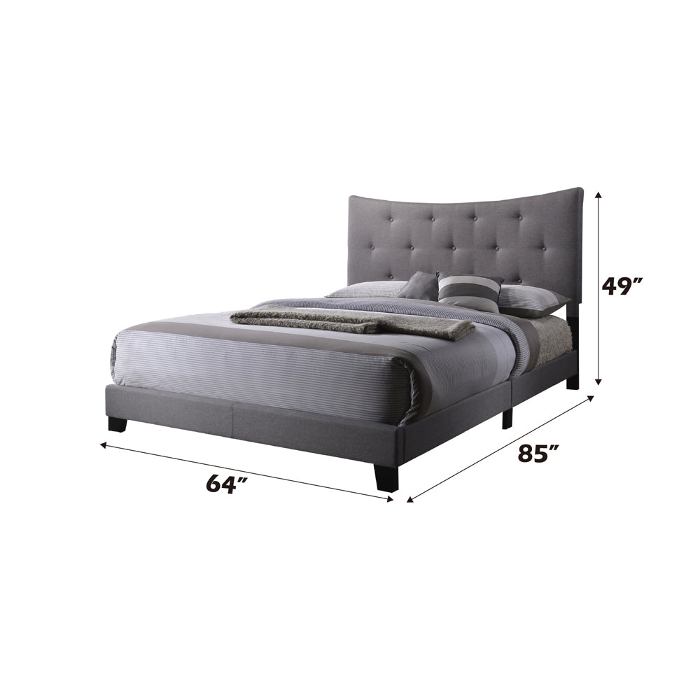 Venacha Queen Bed in Gray Fabric - dimensions