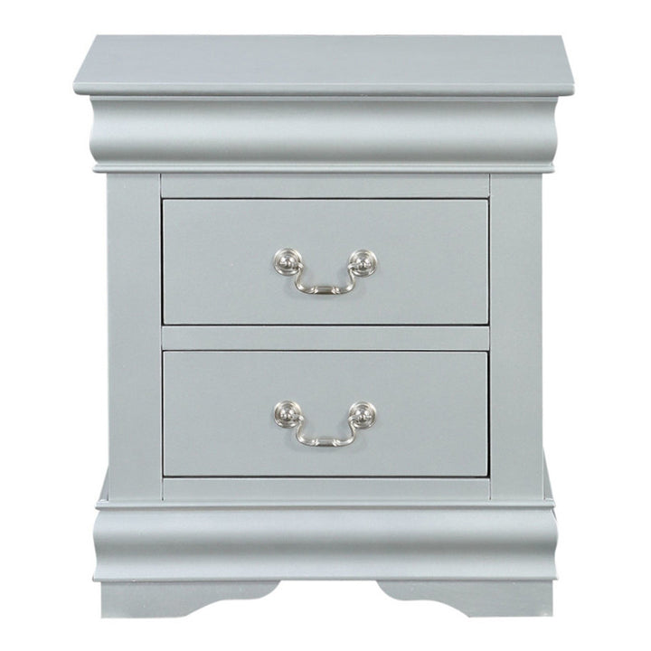 Louis Philippe III Nightstand in Platinum Finish