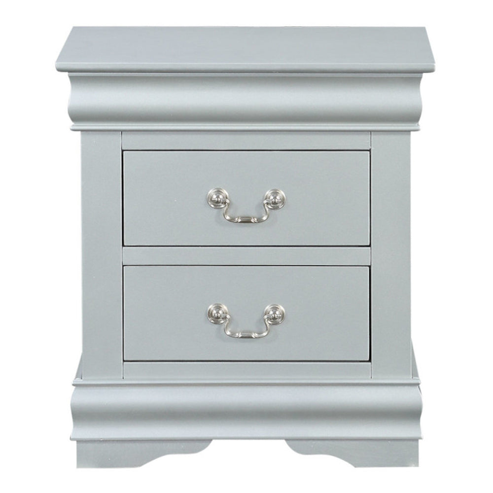 Louis Philippe III Nightstand in Platinum Finish