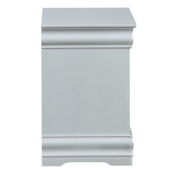 Louis Philippe III Nightstand in Platinum Finish