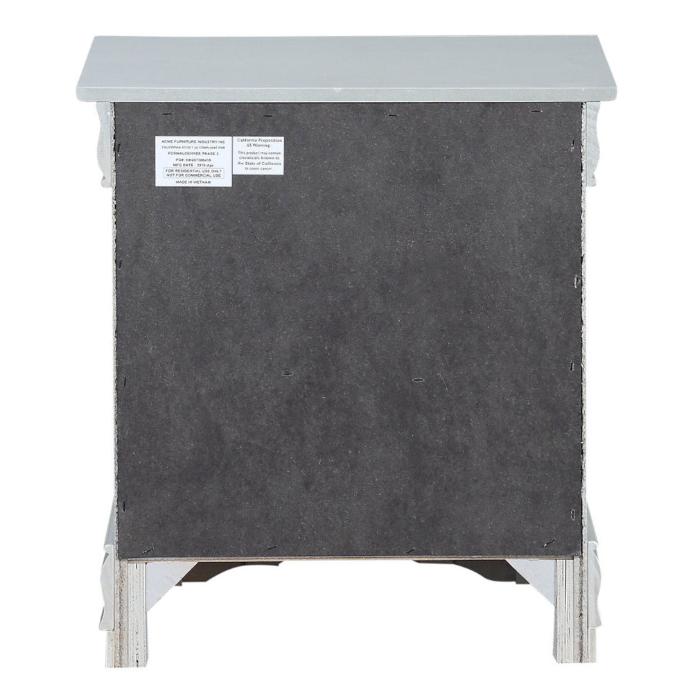 Louis Philippe III Nightstand in Platinum Finish