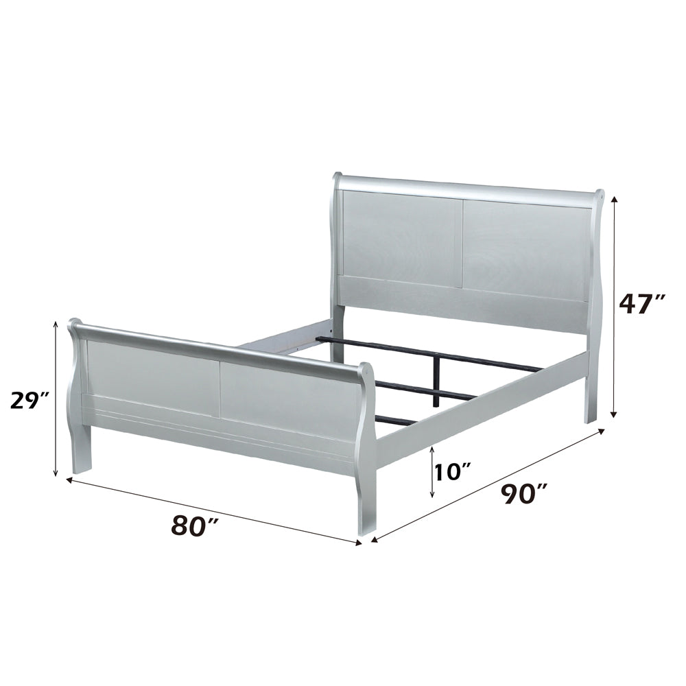 Louis Philippe EK Bed in Platinum - dimensions