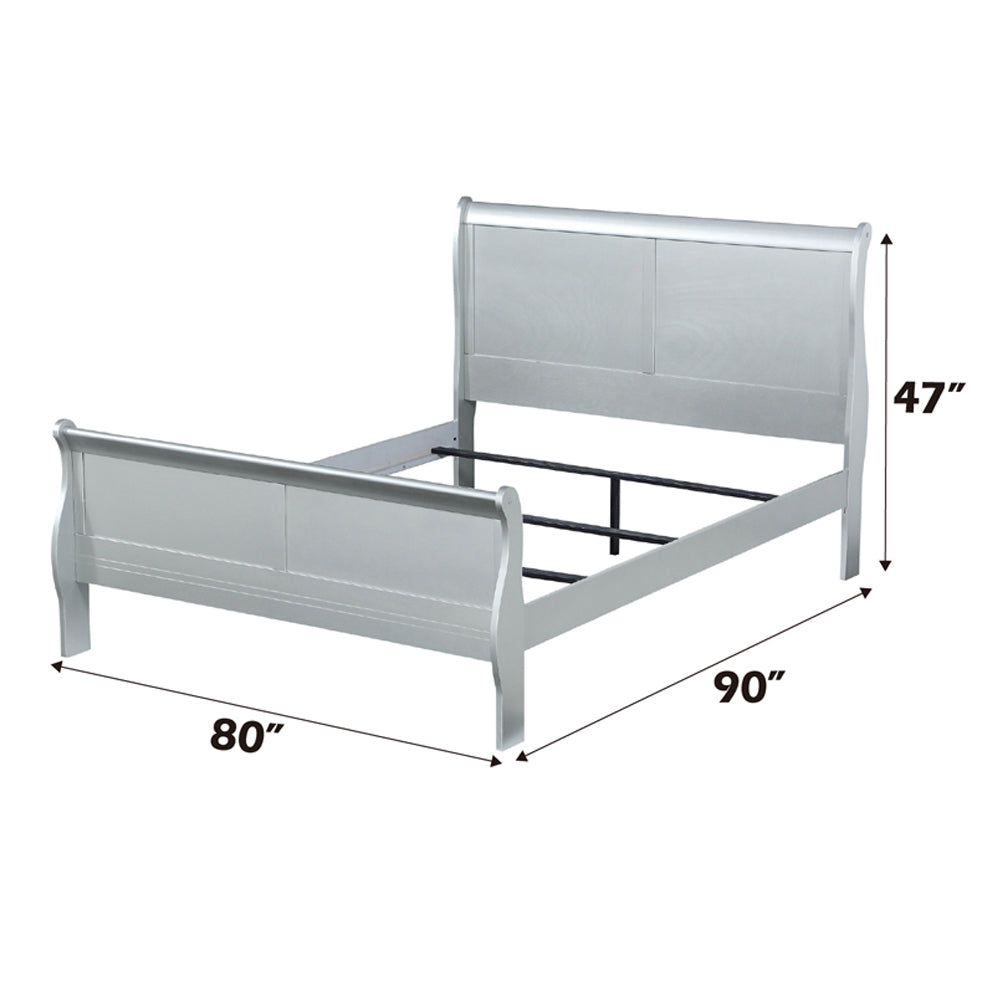Louis Philippe EK Bed in Platinum - dimensions