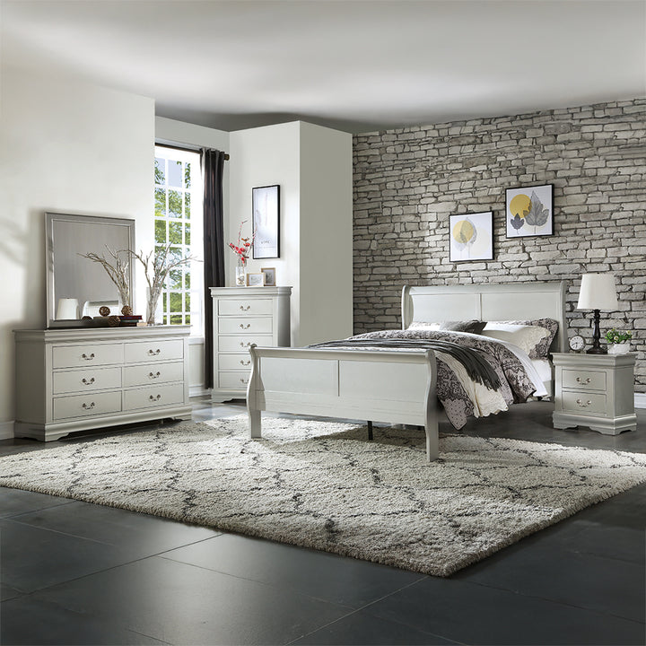 Louis Philippe Twin Bed in Platinum