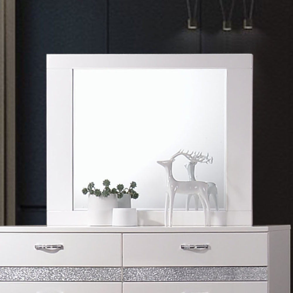 Naima II Mirror in White High Gloss