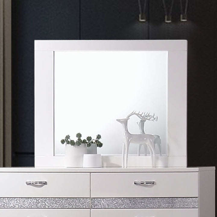 Naima II Mirror in White High Gloss