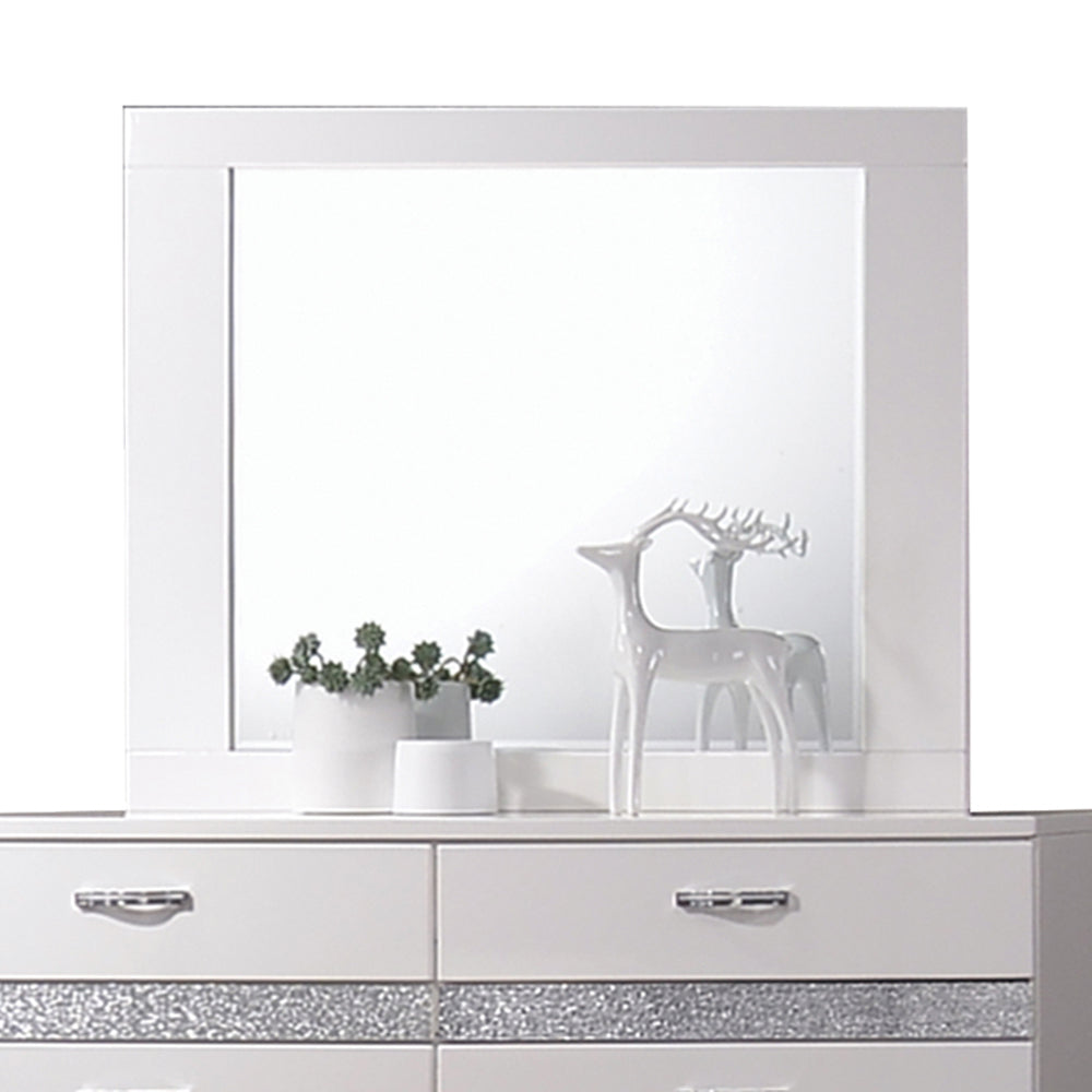 Naima II Mirror in White High Gloss