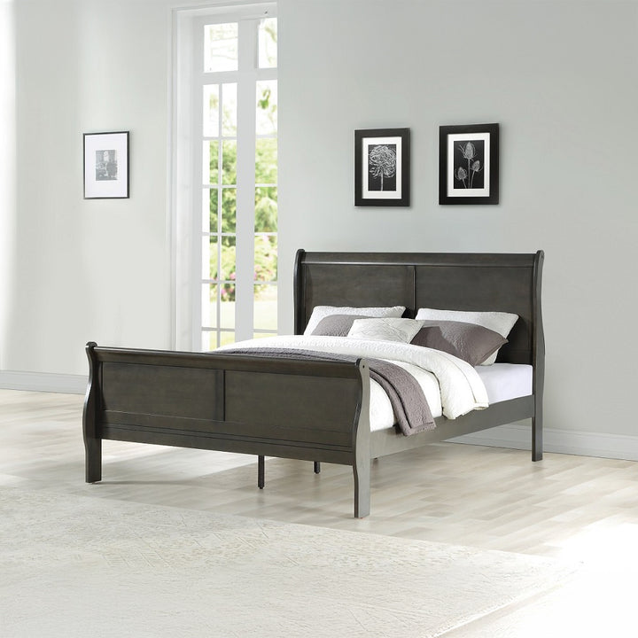 Louis Philippe EK Bed in Dark Gray