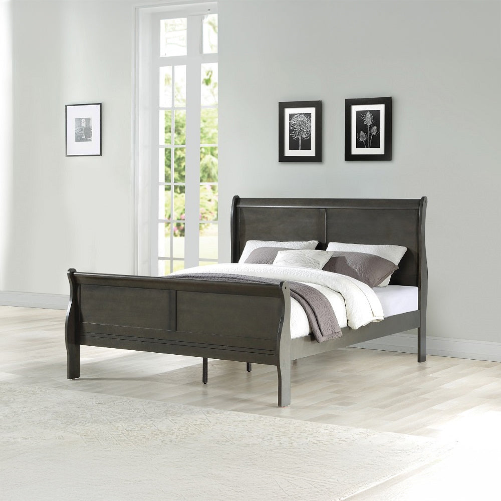 Louis Philippe EK Bed in Dark Gray