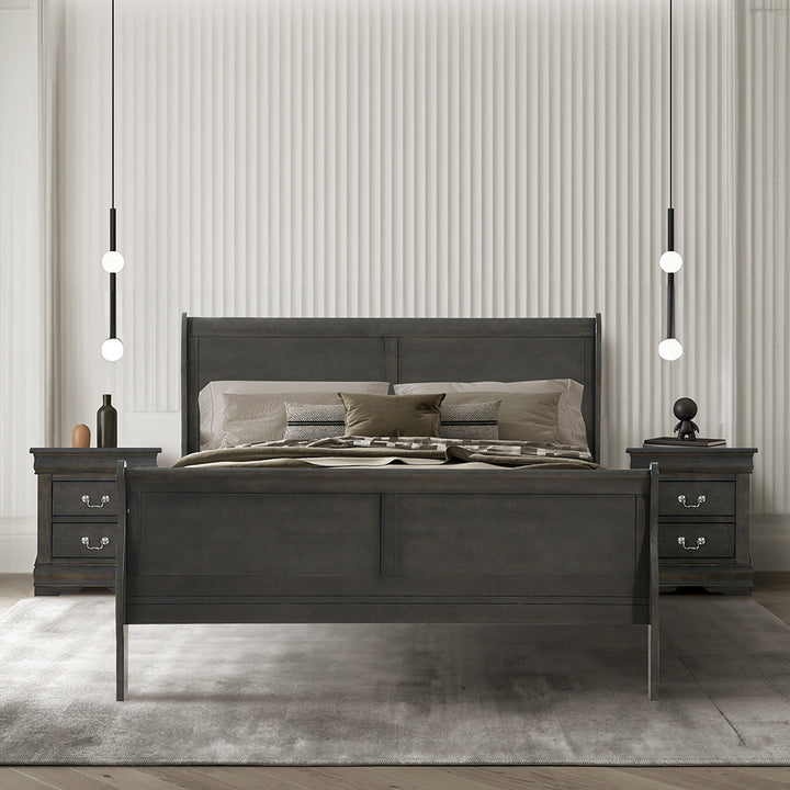 Louis Philippe EK Bed in Dark Gray