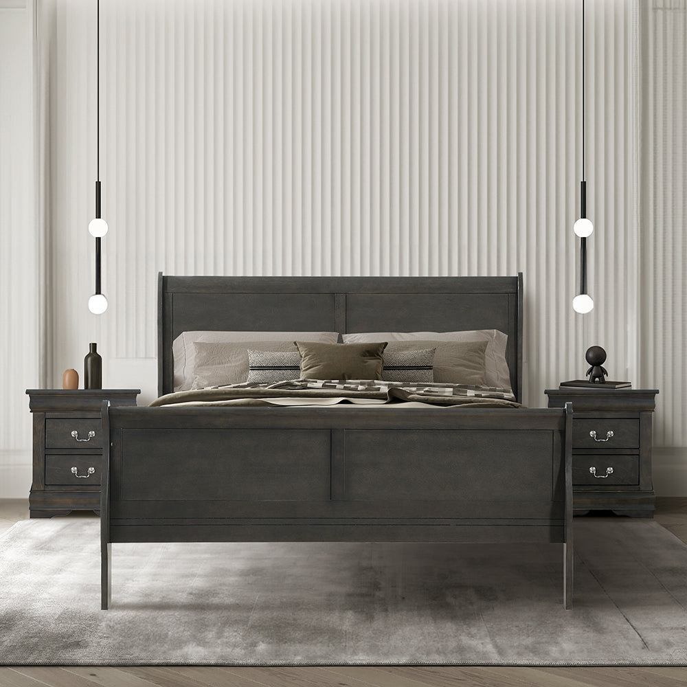Louis Philippe EK Bed in Dark Gray