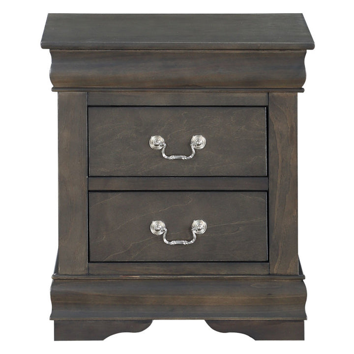 Louis Philippe Nightstand in Dark Gray Finish