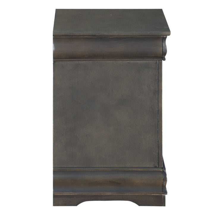 Louis Philippe Nightstand in Dark Gray Finish
