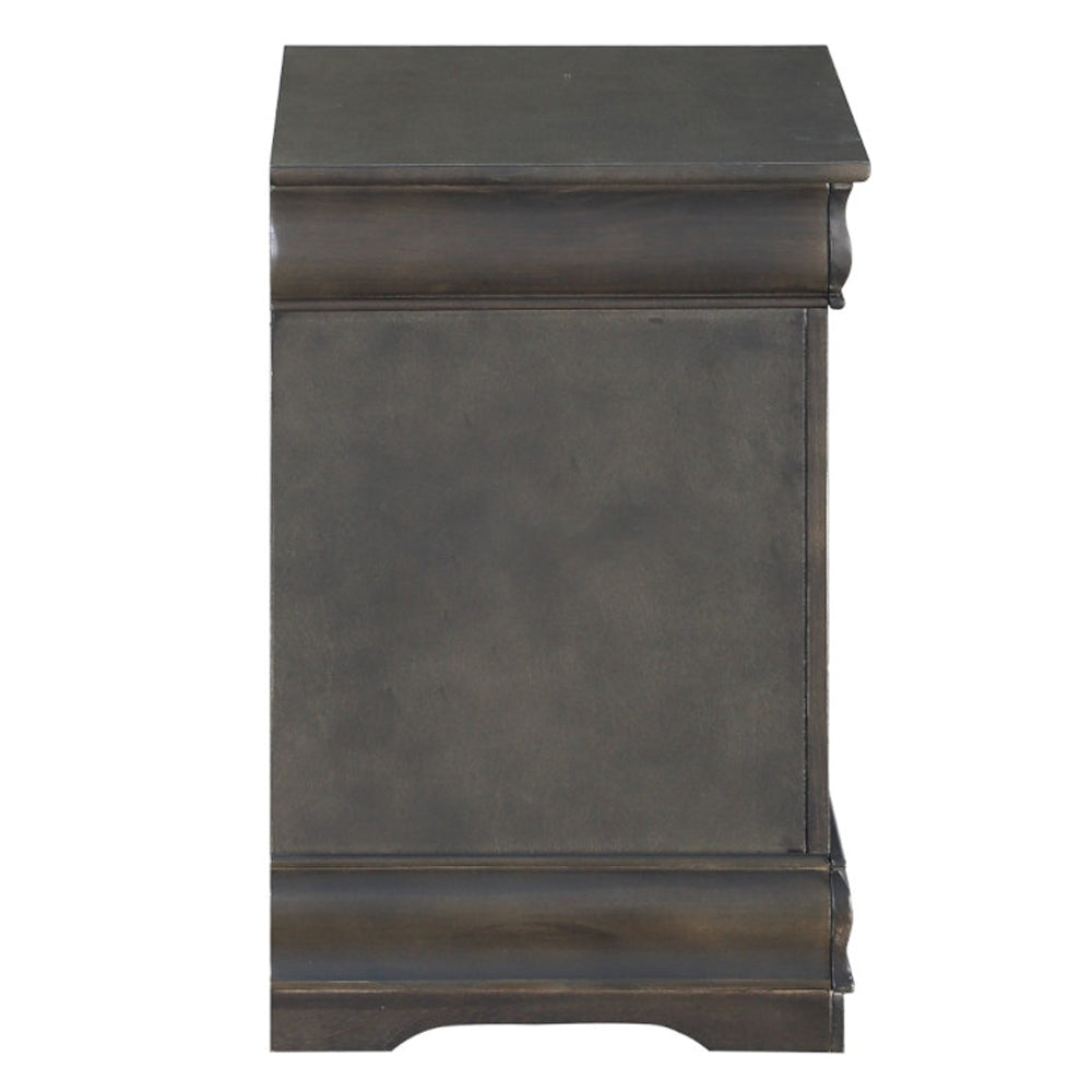Louis Philippe Nightstand in Dark Gray Finish