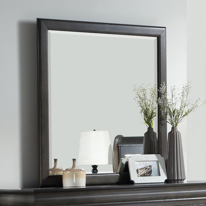 Louis Philippe Mirror in Dark Gray Finish