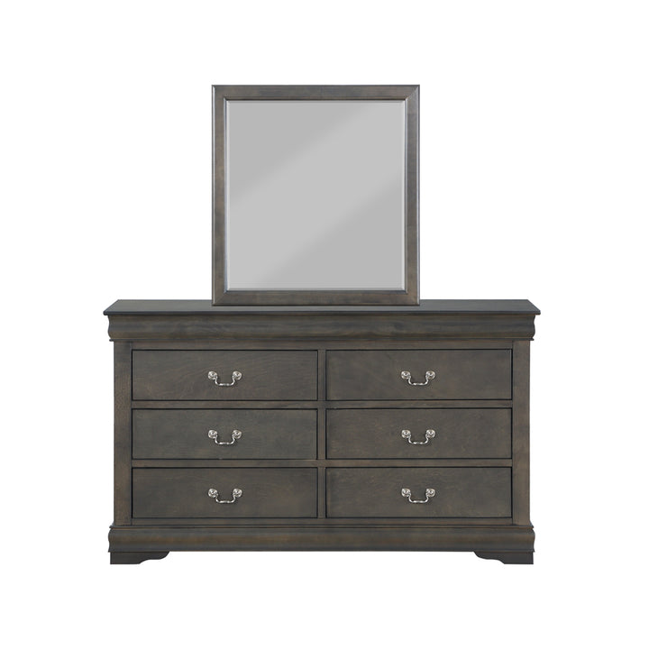 Louis Philippe Mirror in Dark Gray Finish