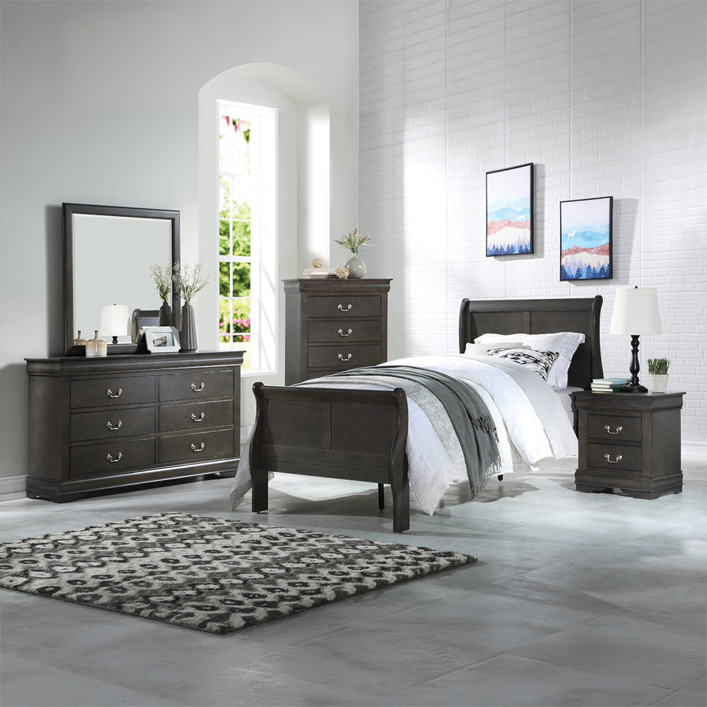 Louis Philippe Mirror in Dark Gray Finish - lifestyle