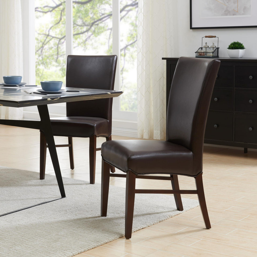 Milton Bonded Leather Dining Side Chair - Coffee Bean - view 3