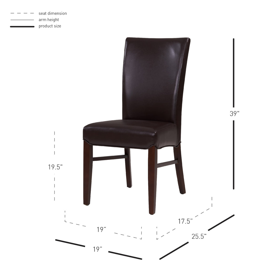 Milton Bonded Leather Dining Side Chair - Coffee Bean - view 2