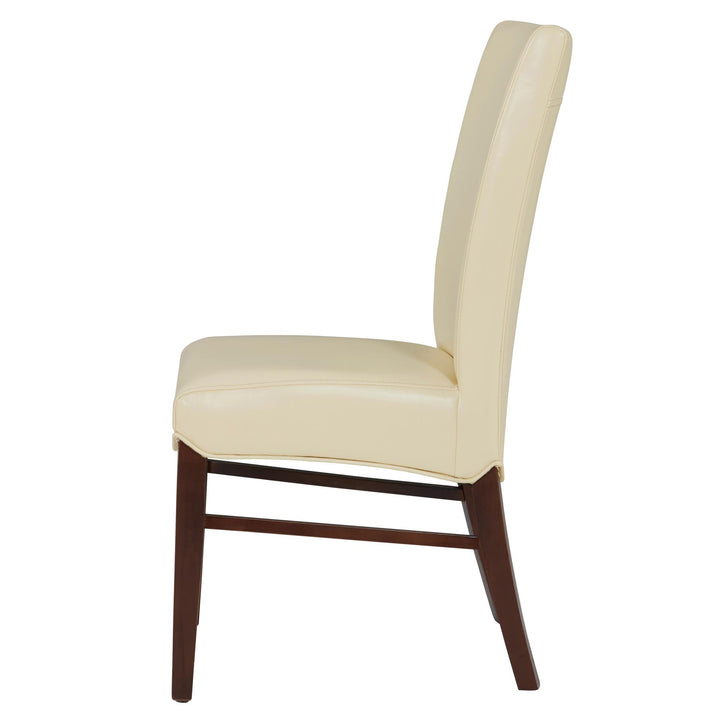 Milton Bonded Leather Dining Side Chair - Cream - view 5