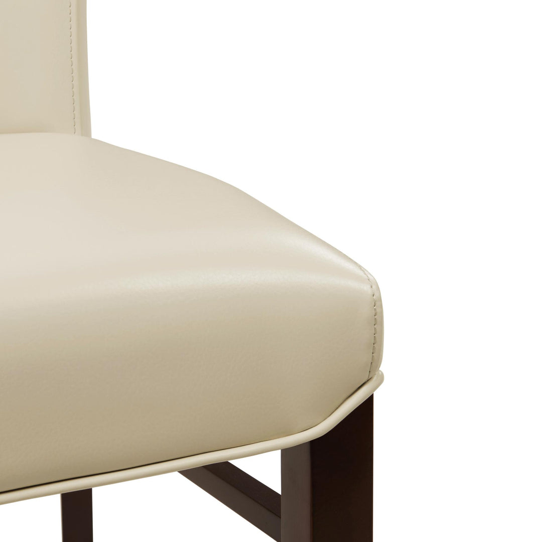 Milton Bonded Leather Dining Side Chair - Cream - view 8