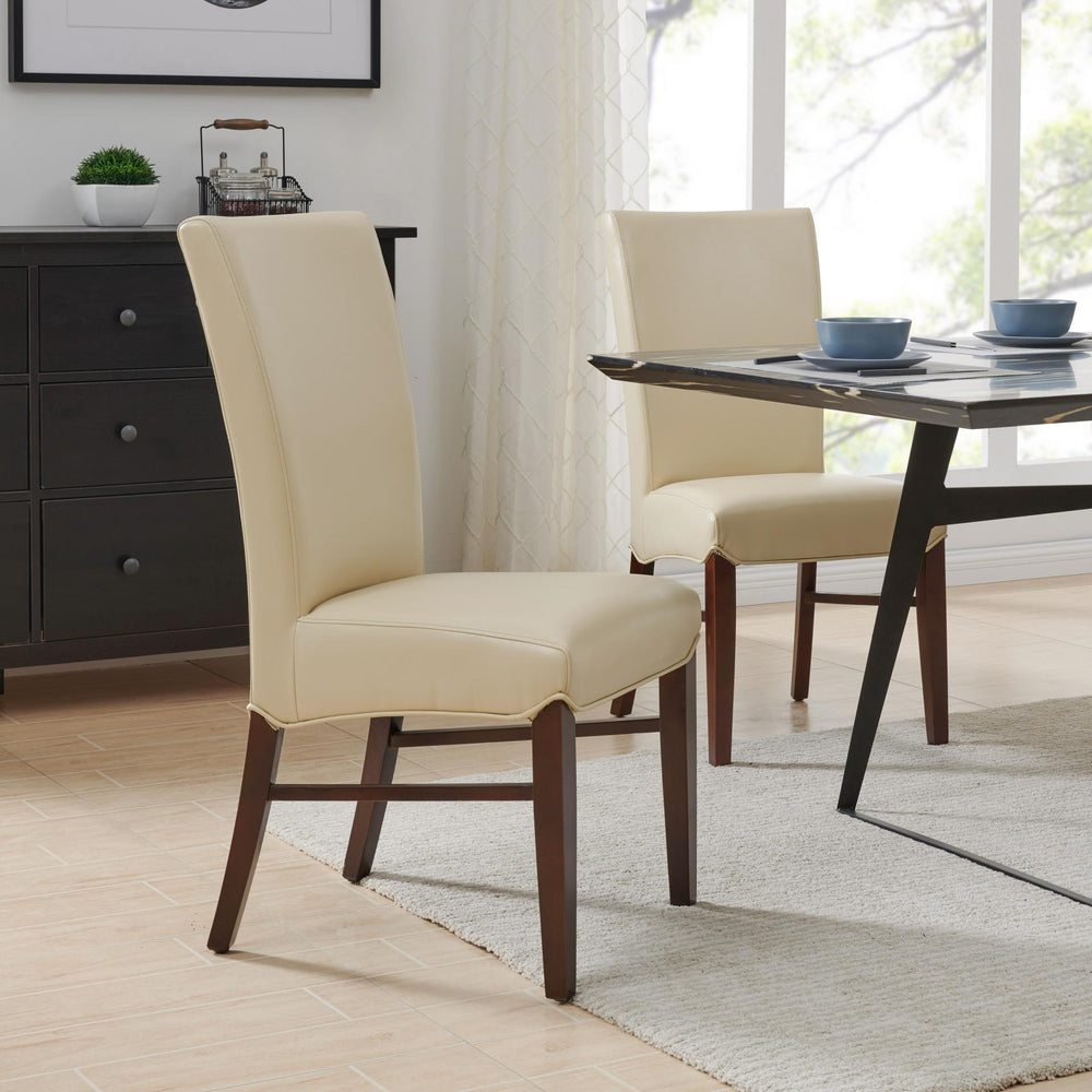 Milton Bonded Leather Dining Side Chair - Cream - view 3