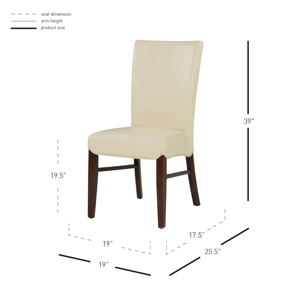 Milton Bonded Leather Dining Side Chair - Cream - view 2