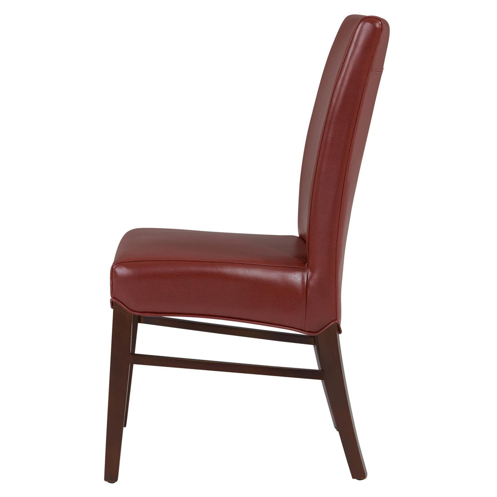 Milton Bonded Leather Dining Side Chair - Pomegranate - view 5