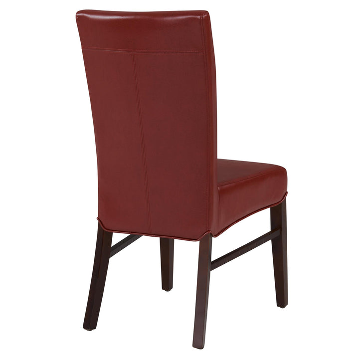 Milton Bonded Leather Dining Side Chair - Pomegranate - view 7