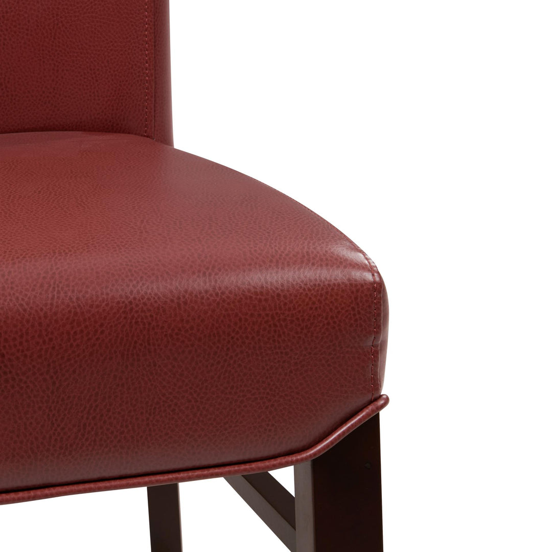 Milton Bonded Leather Dining Side Chair - Pomegranate - view 8