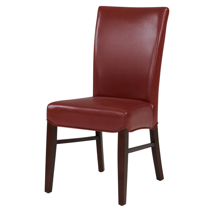 Milton Bonded Leather Dining Side Chair - Pomegranate