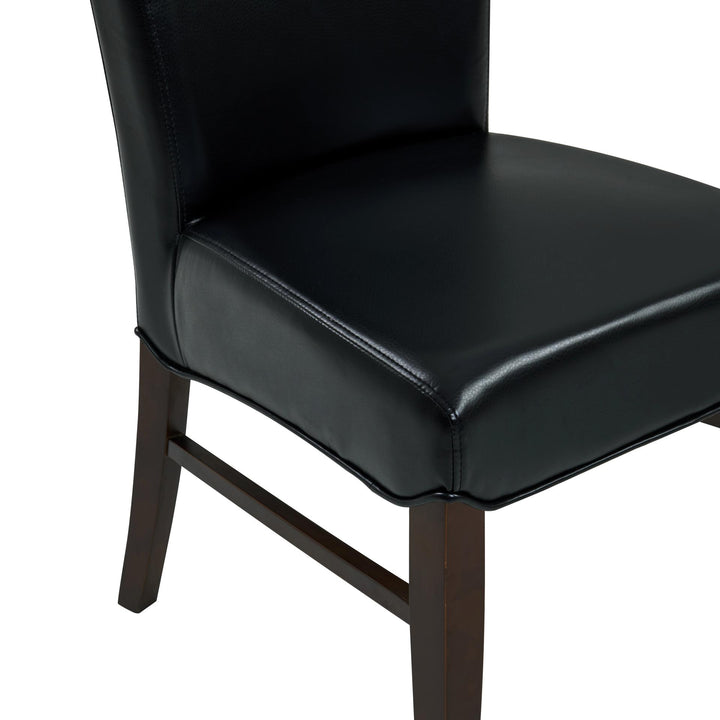 Milton Bonded Leather Dining Side Chair - Black - view 8