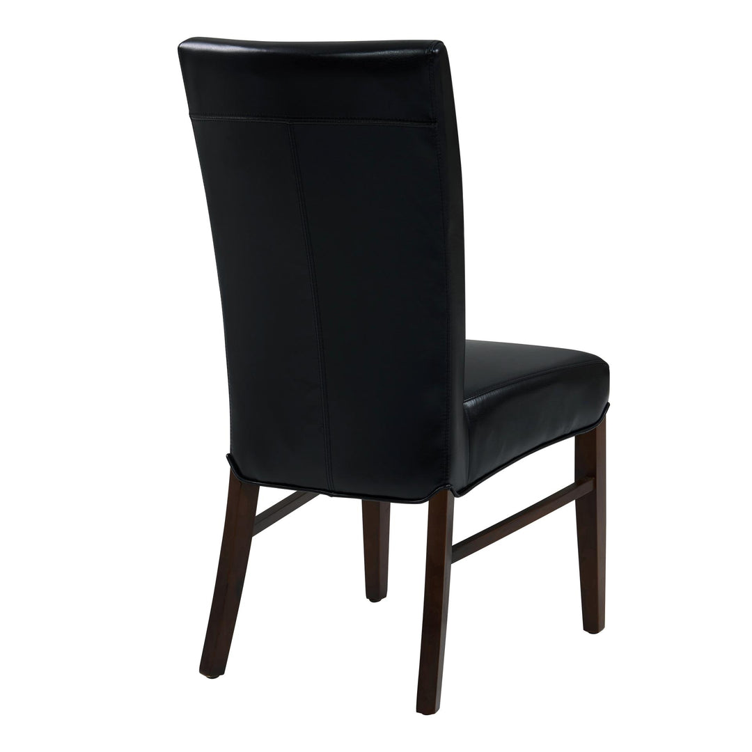 Milton Bonded Leather Dining Side Chair - Black - view 7