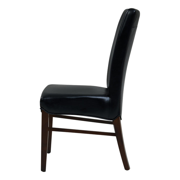 Milton Bonded Leather Dining Side Chair - Black - view 5