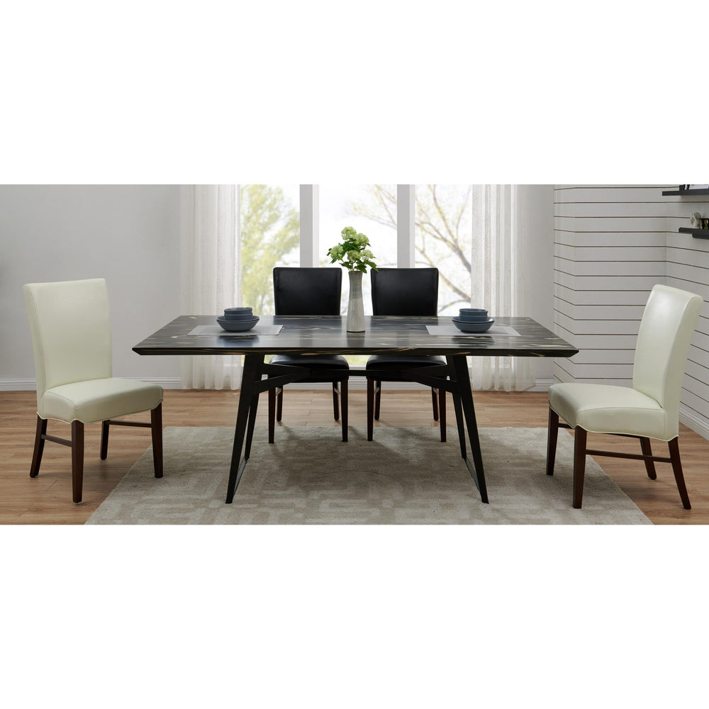 Milton Bonded Leather Dining Side Chair - Black - view 3