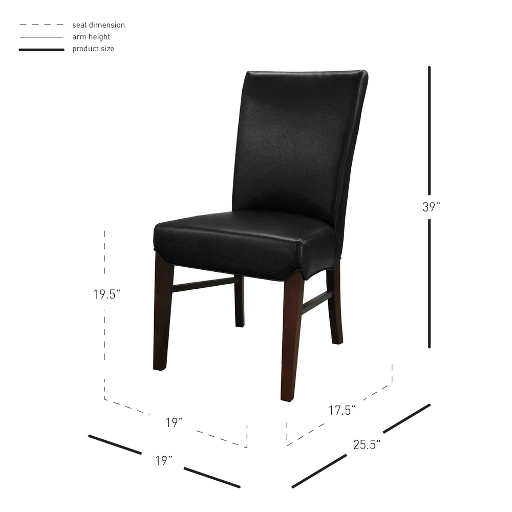 Milton Bonded Leather Dining Side Chair - Black - view 2
