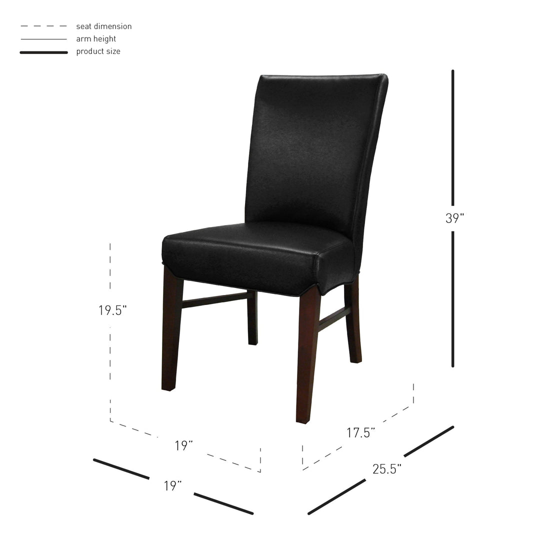 Milton Bonded Leather Dining Side Chair - Black - view 2