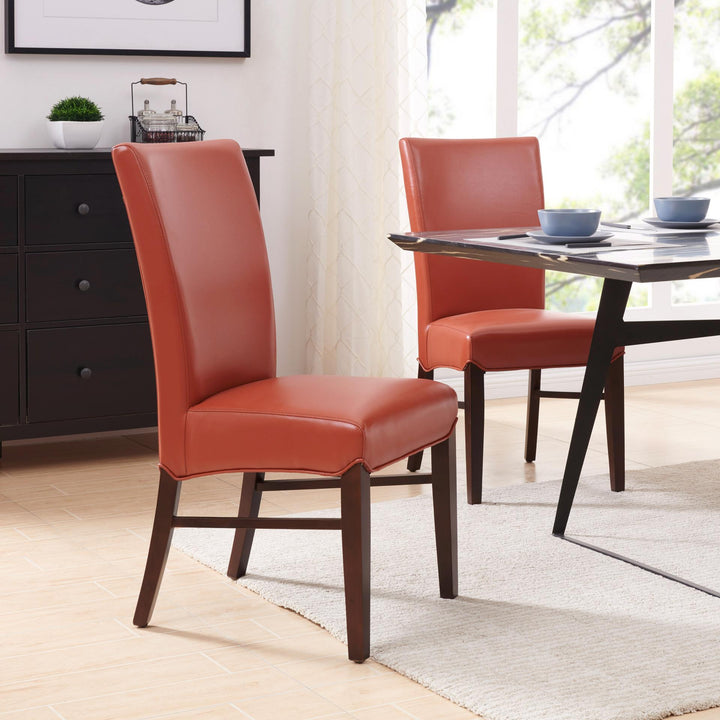Milton Bonded Leather Dining Side Chair - Pumpkin - view 3