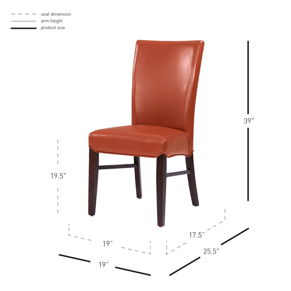 Milton Bonded Leather Dining Side Chair - Pumpkin - view 2