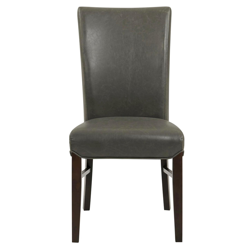 Milton Bonded Leather Dining Side Chair Wenge Legs - Vintage Gray - view 3