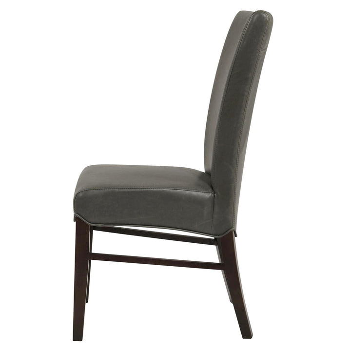 Milton Bonded Leather Dining Side Chair Wenge Legs - Vintage Gray - view 4