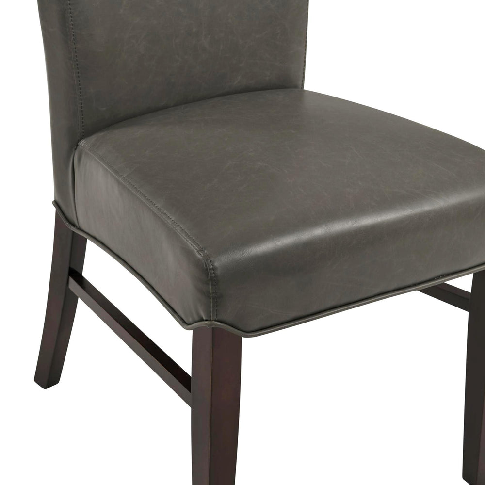 Milton Bonded Leather Dining Side Chair Wenge Legs - Vintage Gray - view 7