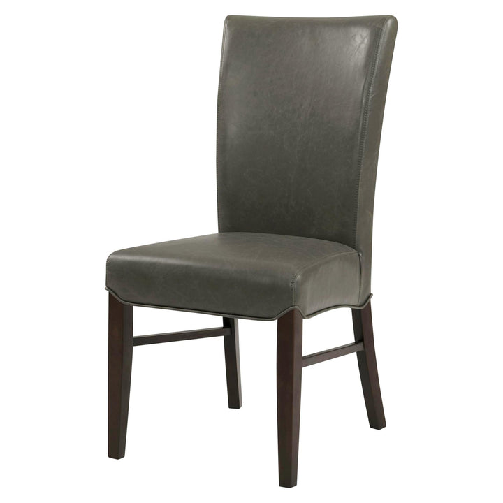 Milton Bonded Leather Dining Side Chair Wenge Legs - Vintage Gray
